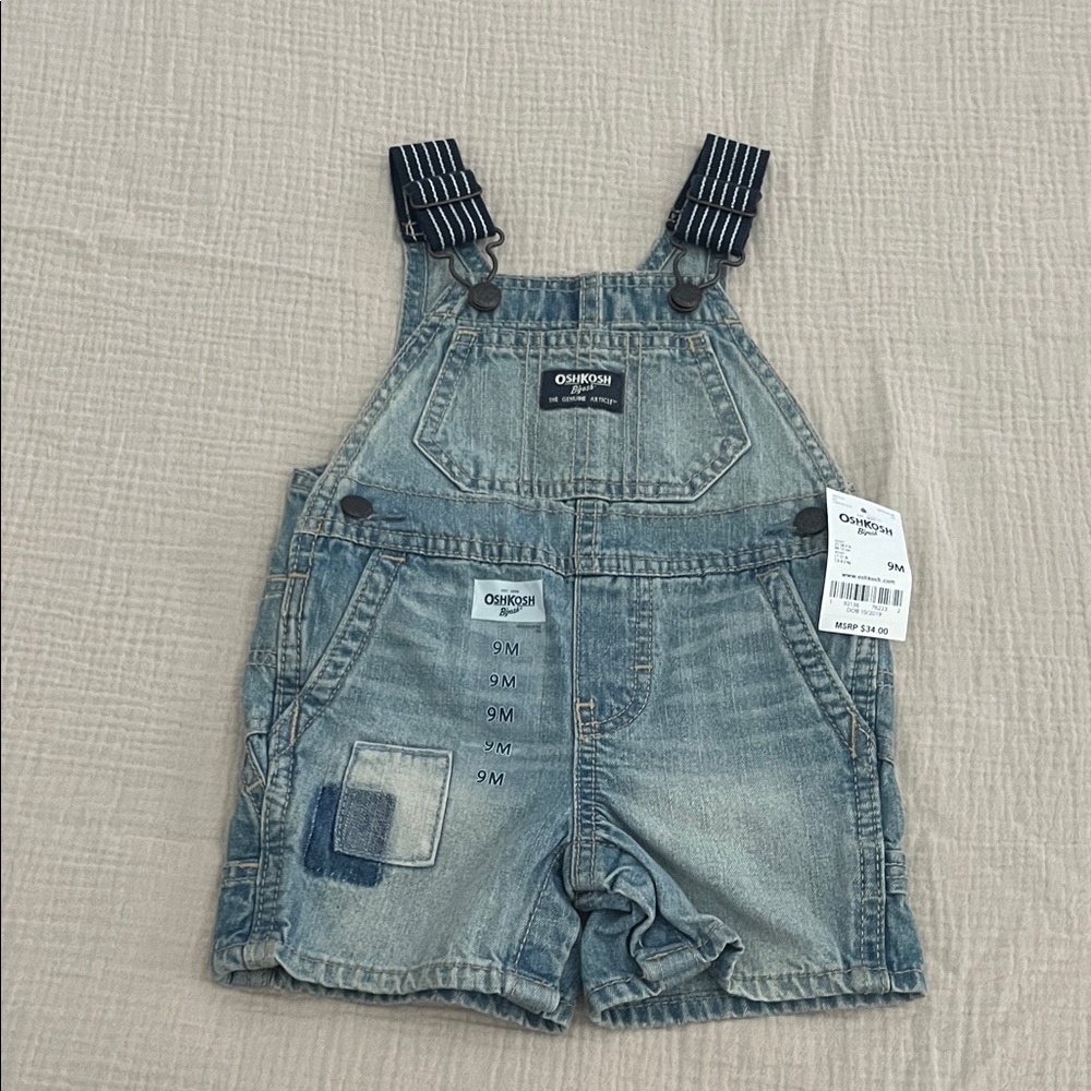 OshKosh B'gosh Light Blue Denim Short Overalls